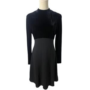 Black Whimsygoth witchy velvet fall dress VINTAGE 90S SMALL